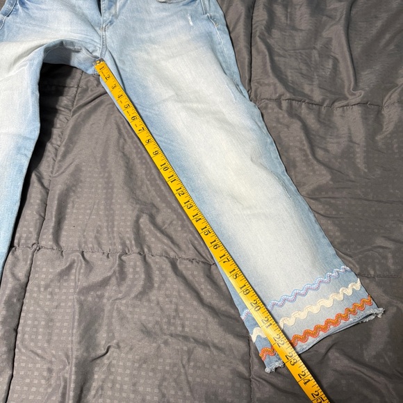 democracy cropped Flex-cellent jeans size 8 Bric A Brac Trim Hem - Picture 3 of 11